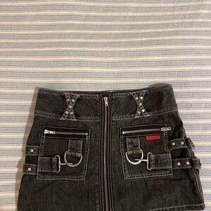 Black Denim Mini Skirt , vintage 90s Tripp nyc